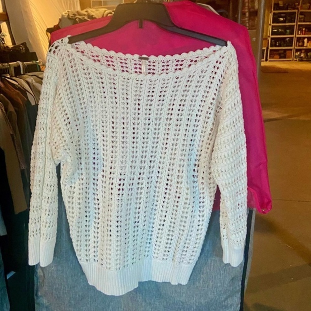 Free‎ People Crochet White Sweater